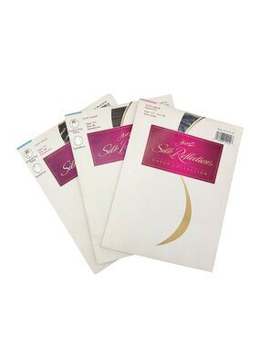 3pk Hanes Silk Reflections Sheer Pantyhose Size AB 2 Silver Smoke 1 Gentle Brown